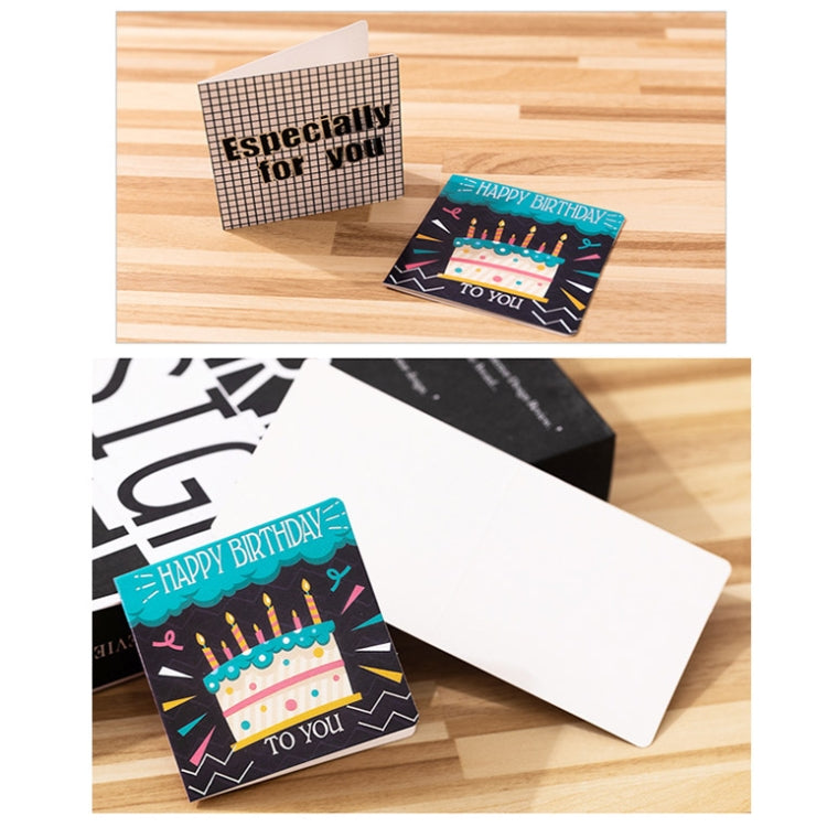 100 PCS Square Bronzing Color Print Thanks Greeting Cards