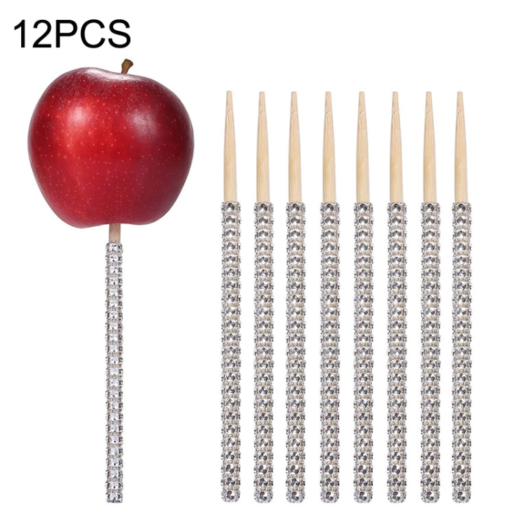 12PCS Christmas Decoration Apple Stick Cake Apple Party Decoration Bamboo Stick