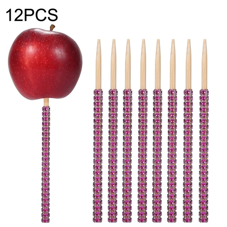 12PCS Christmas Decoration Apple Stick Cake Apple Party Decoration Bamboo Stick