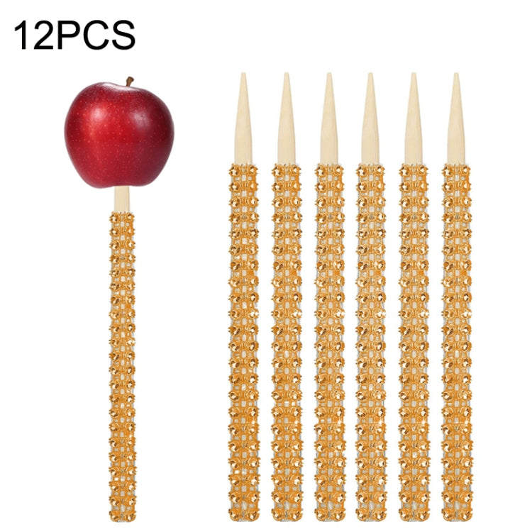 12PCS Christmas Decoration Apple Stick Cake Apple Party Decoration Bamboo Stick