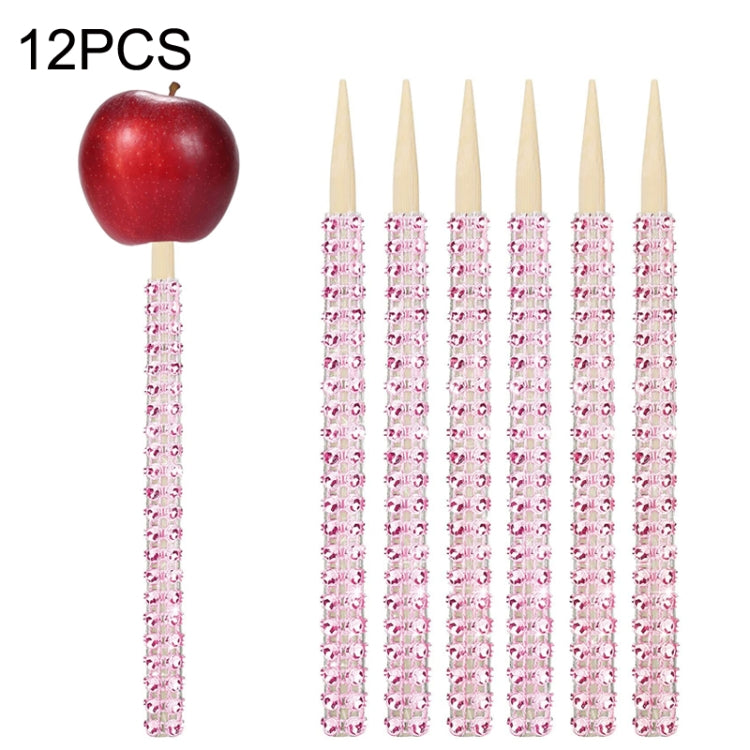 12PCS Christmas Decoration Apple Stick Cake Apple Party Decoration Bamboo Stick