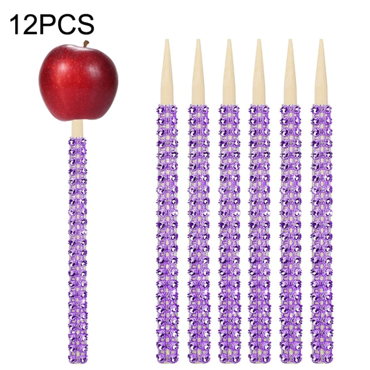 12PCS Christmas Decoration Apple Stick Cake Apple Party Decoration Bamboo Stick