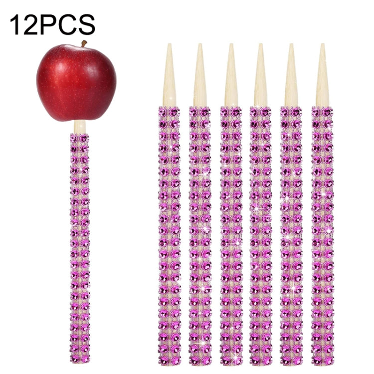 12PCS Christmas Decoration Apple Stick Cake Apple Party Decoration Bamboo Stick
