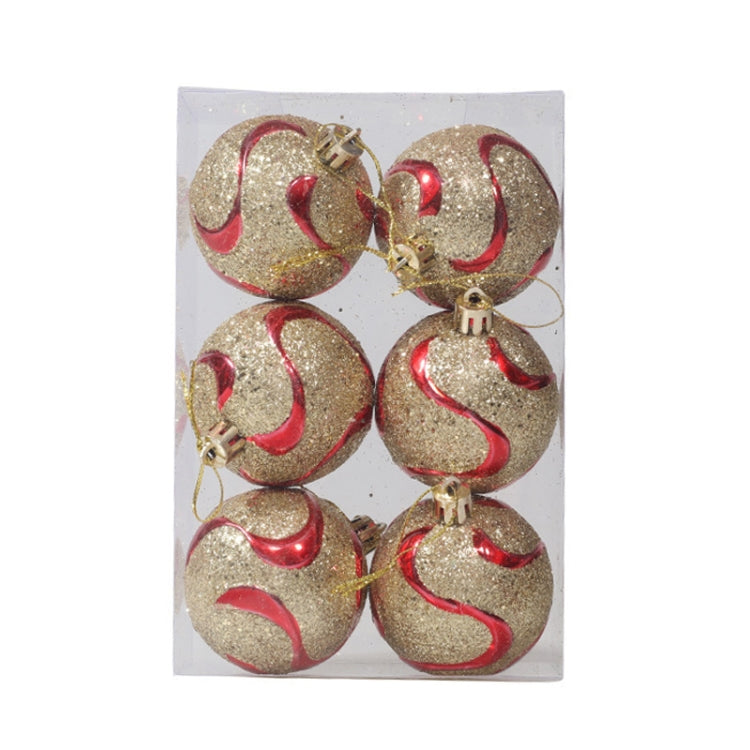 6pcs/pack 6cm Painted Christmas Ball Decoration Props