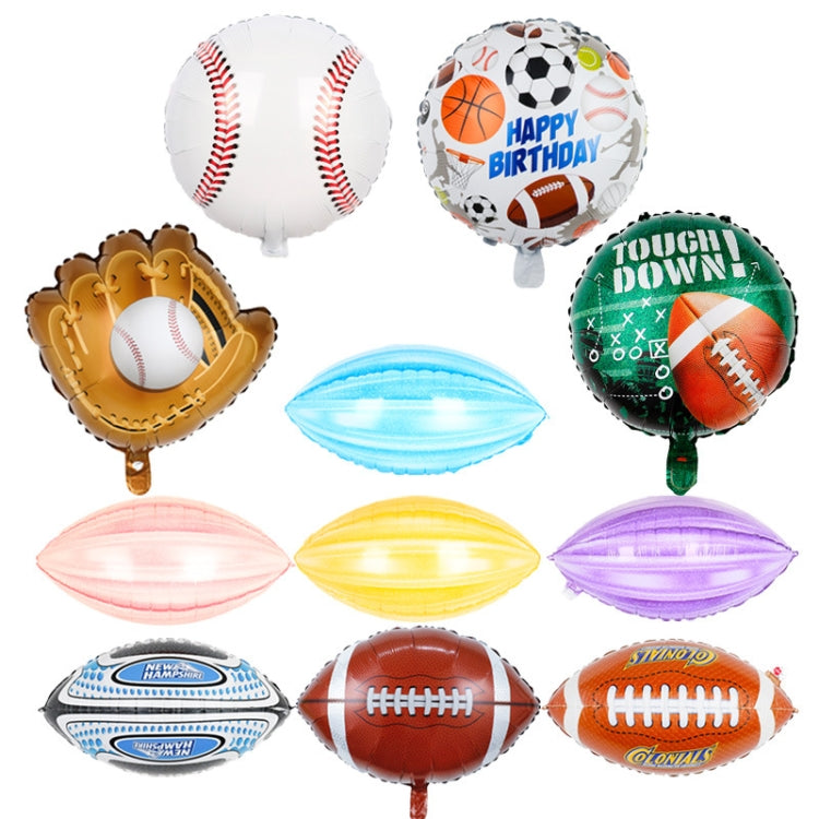 8 PCS Ball Team Game Sports Themed Party Decoration Balloons,Style: Agate Pink  Rugby