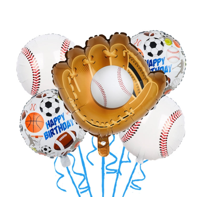 8 PCS Ball Team Game Sports Themed Party Decoration Balloons,Style: Baseball Glove