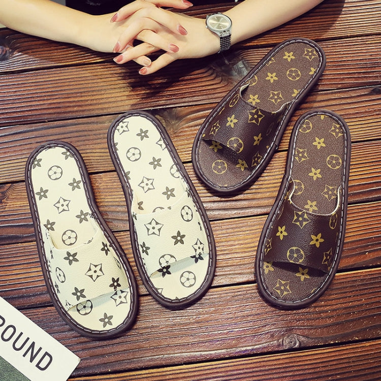 Home Leather Soft Slippers, Size:
