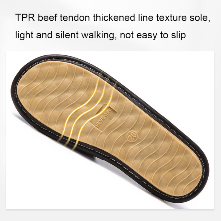Home Leather Soft Slippers, Size: