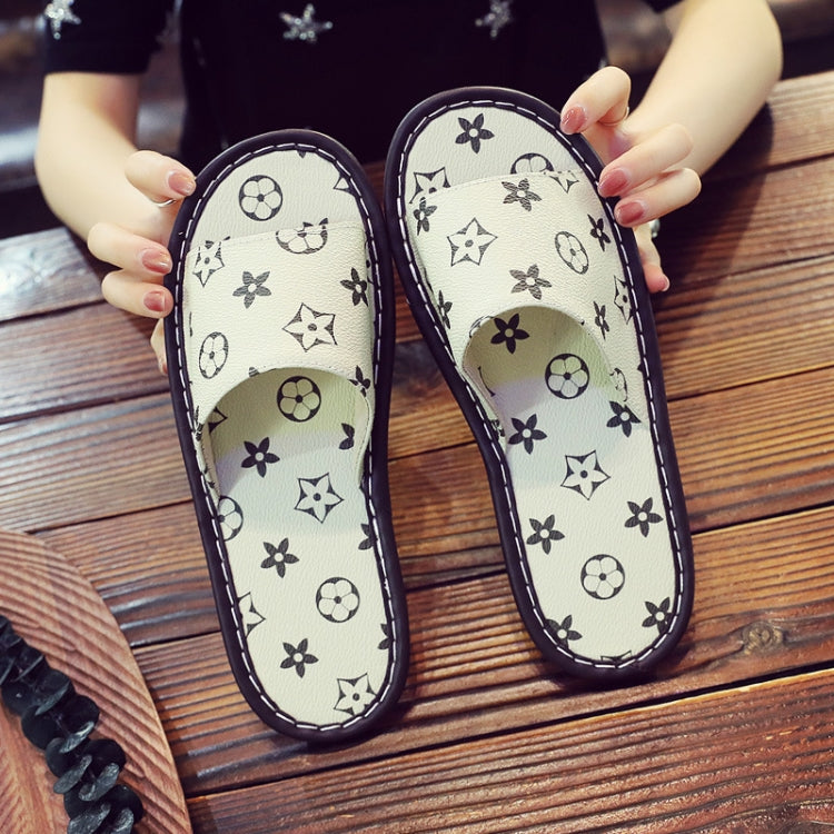 Home Leather Soft Slippers, Size: