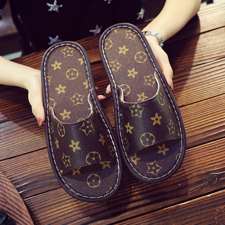 Home Leather Soft Slippers, Size: