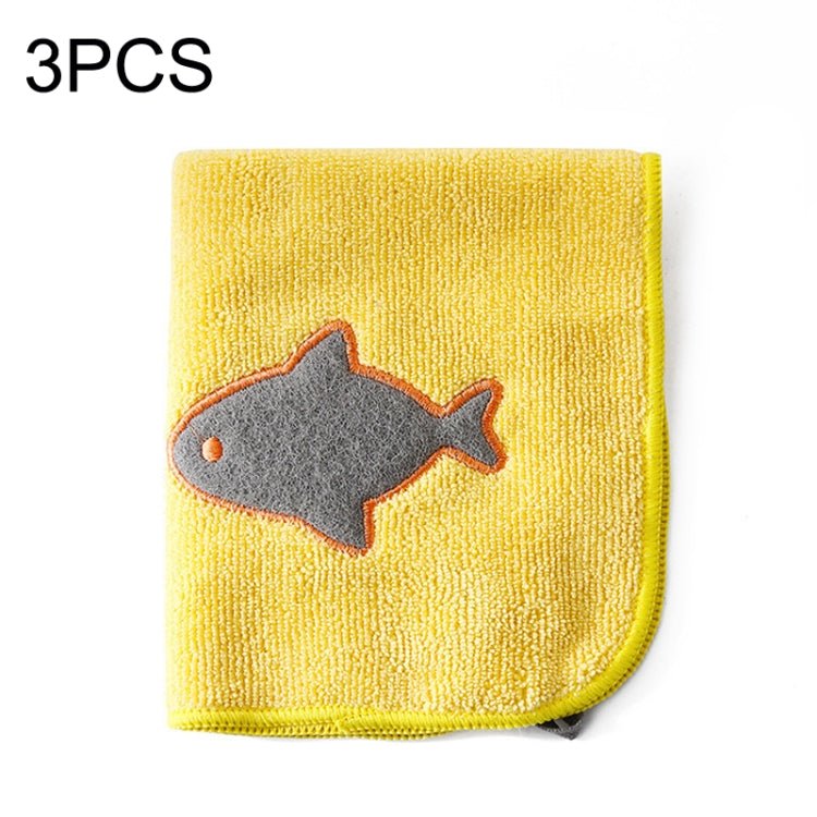 3PCS Kitchen Microfiber Absorbent Cleaning Dish Towels Hangable Cleaning Wipes