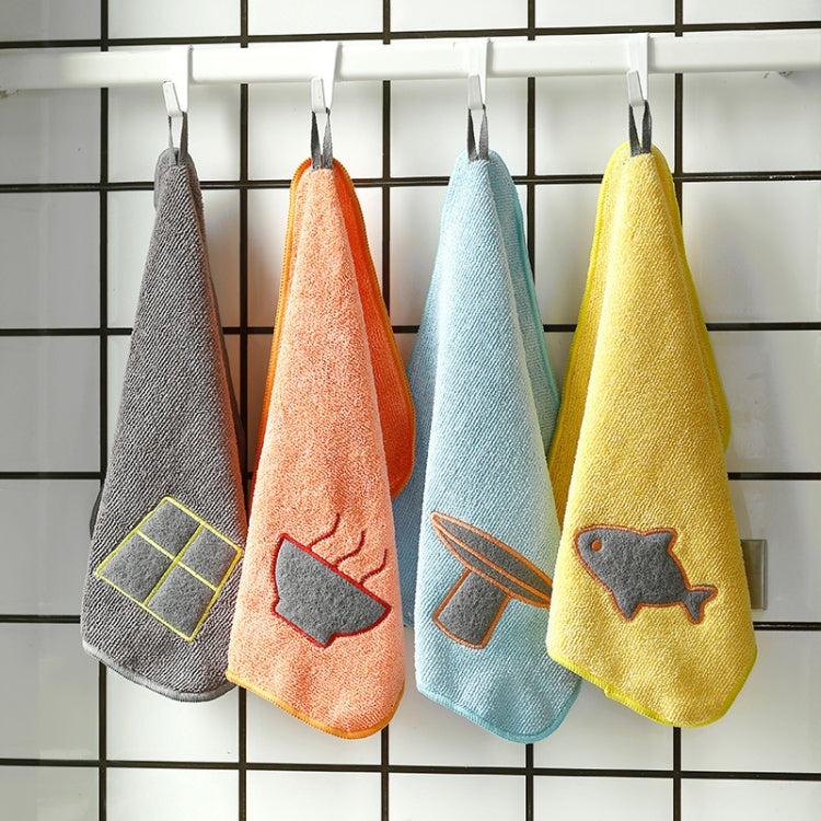 3PCS Kitchen Microfiber Absorbent Cleaning Dish Towels Hangable Cleaning Wipes