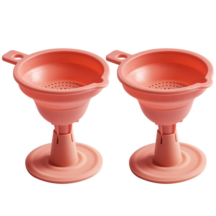 2PCS Kitchen Home Multifunctional Mini Silicone Folding Funnel