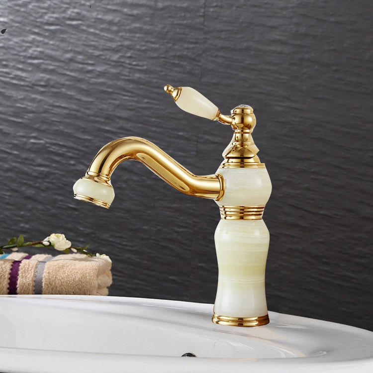 Gold-plated Copper 360-degree Rotating Basin Hot and Cold Water Faucet, Color: Sapphire Zirconium Gold