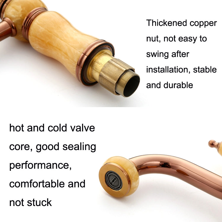 Gold-plated Copper 360-degree Rotating Basin Hot and Cold Water Faucet, Color: Sapphire Zirconium Gold