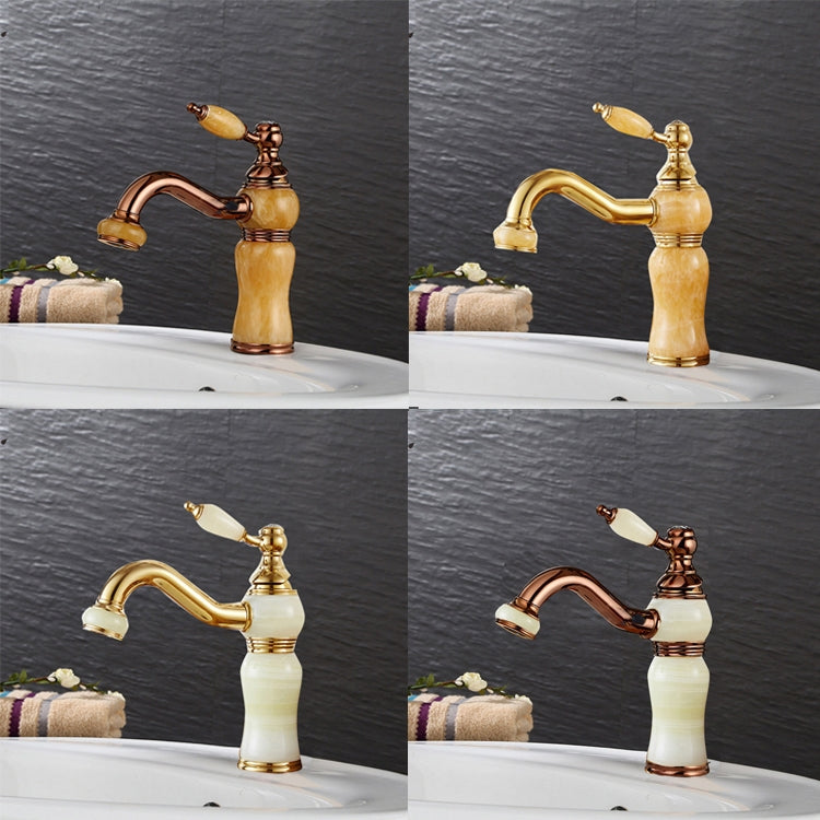 Gold-plated Copper 360-degree Rotating Basin Hot and Cold Water Faucet, Color: Topaz Zirconium Rose Gold