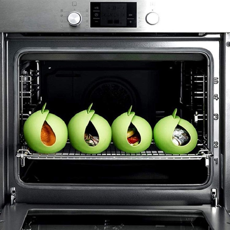 2 PCS Silicone Cooking Bowl Microwave Oven Foldable Steamed Fish Bowl Salad Bowl(Green)