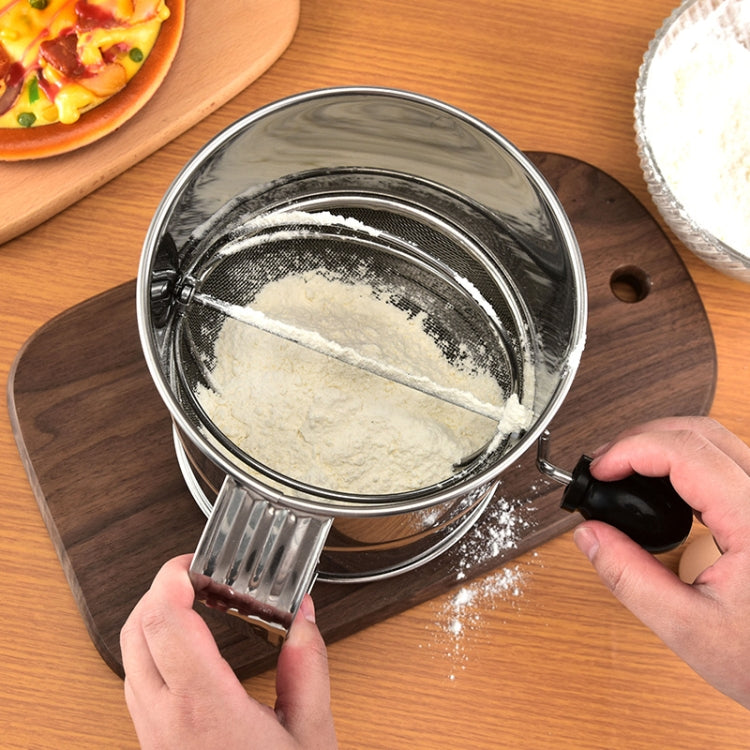 Hand-crank Oblique Flour Sieve Kitchen Baking Tools, Specification: Style Two