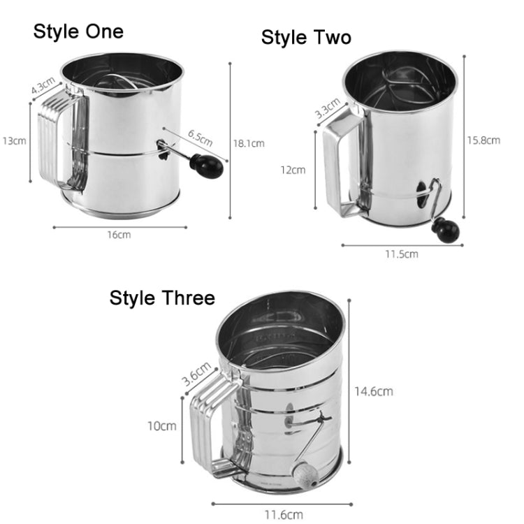 Hand-crank Oblique Flour Sieve Kitchen Baking Tools, Specification: Style Three