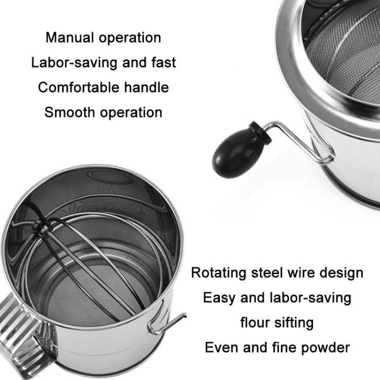 Hand-crank Oblique Flour Sieve Kitchen Baking Tools, Specification: Style Three