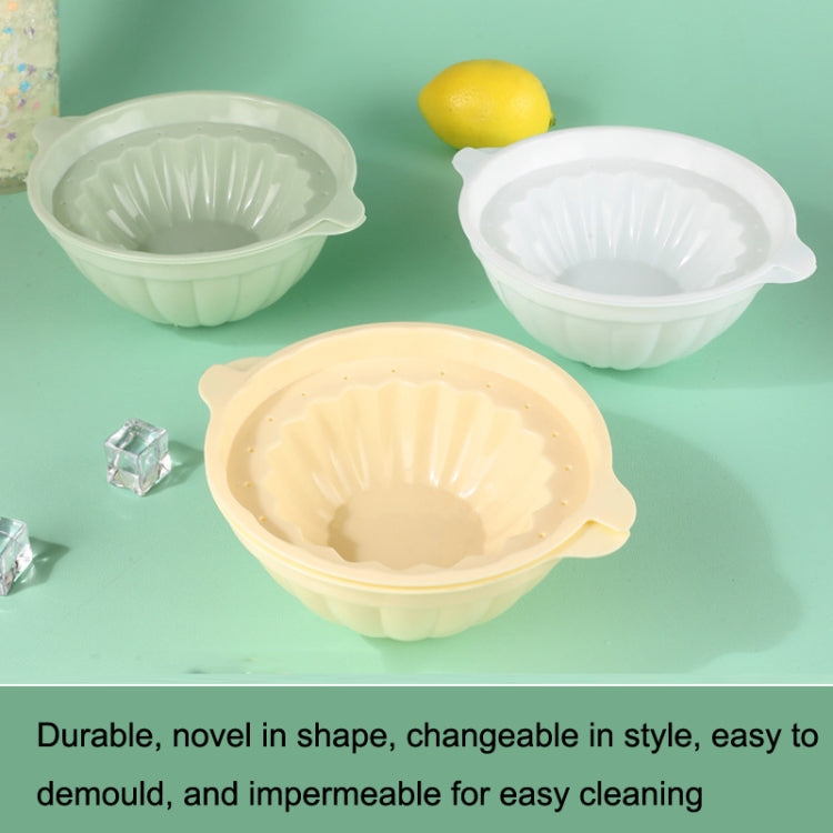 2PCS Homemade Ice Bowl Ice Tray Silicone Mold, Szie: Small (Yellow)