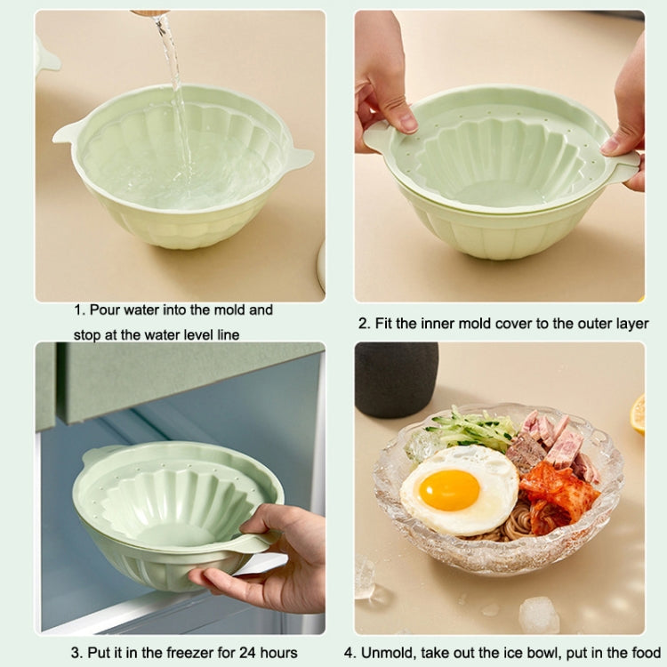 2PCS Homemade Ice Bowl Ice Tray Silicone Mold, Szie: Small (Yellow)