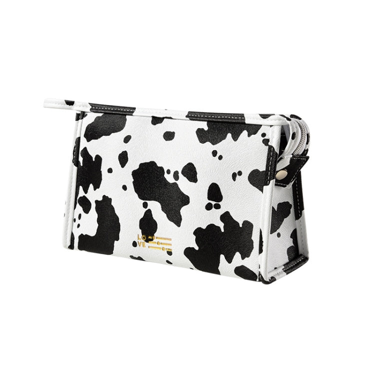 Waterproof PU Cosmetic Bag Milk Pattern Cosmetics Storage Bag, Style: Briefcase