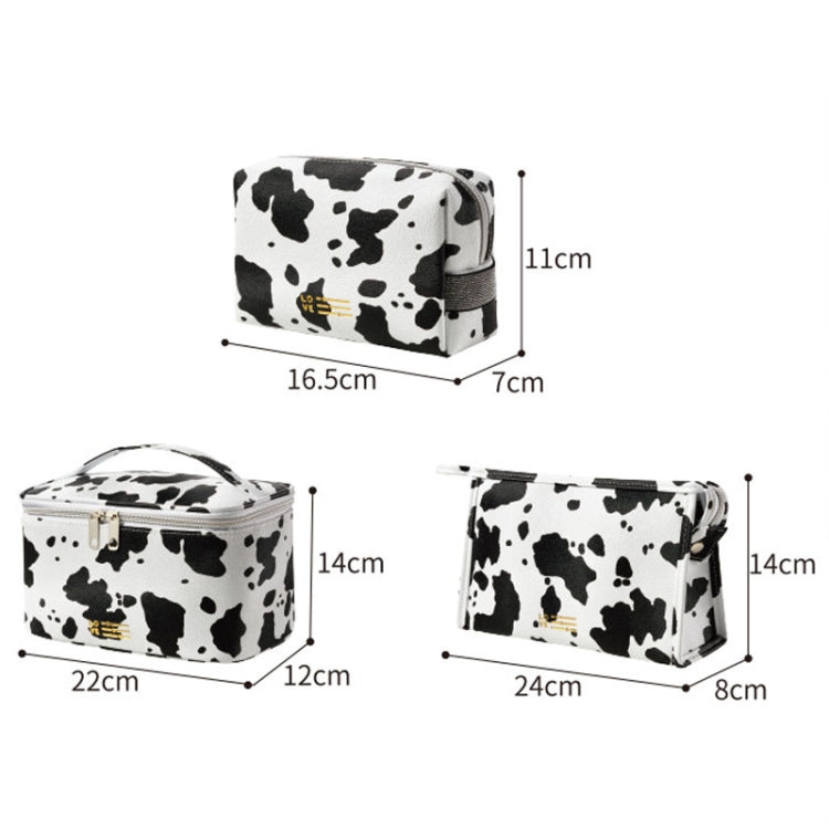 Waterproof PU Cosmetic Bag Milk Pattern Cosmetics Storage Bag, Style: Briefcase