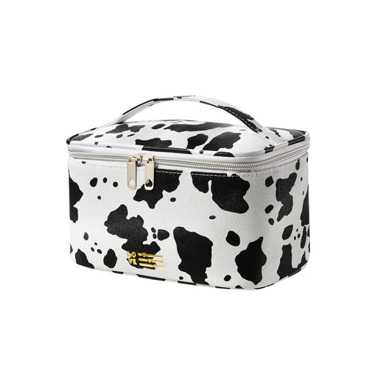 Waterproof PU Cosmetic Bag Milk Pattern Cosmetics Storage Bag, Style: Square Bag