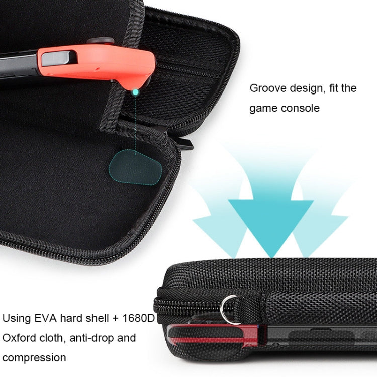 SM09 Hard Shell Console Storage Bag with Game Card Slot For Nintendo Switch(Mysterious Black)