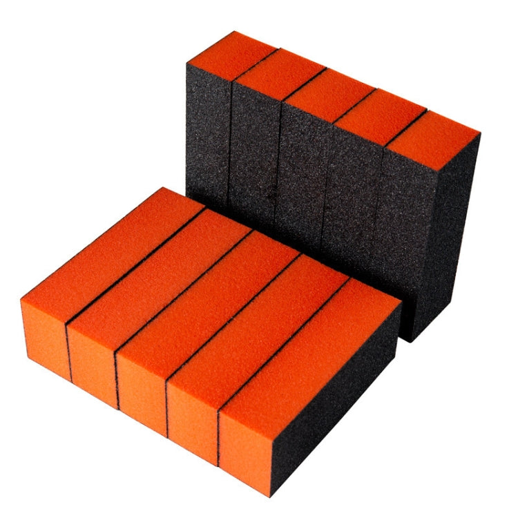 10 PCS Nail Art Black Sanding Polished Block Sponge Coarse Sand Nail File(Orange)