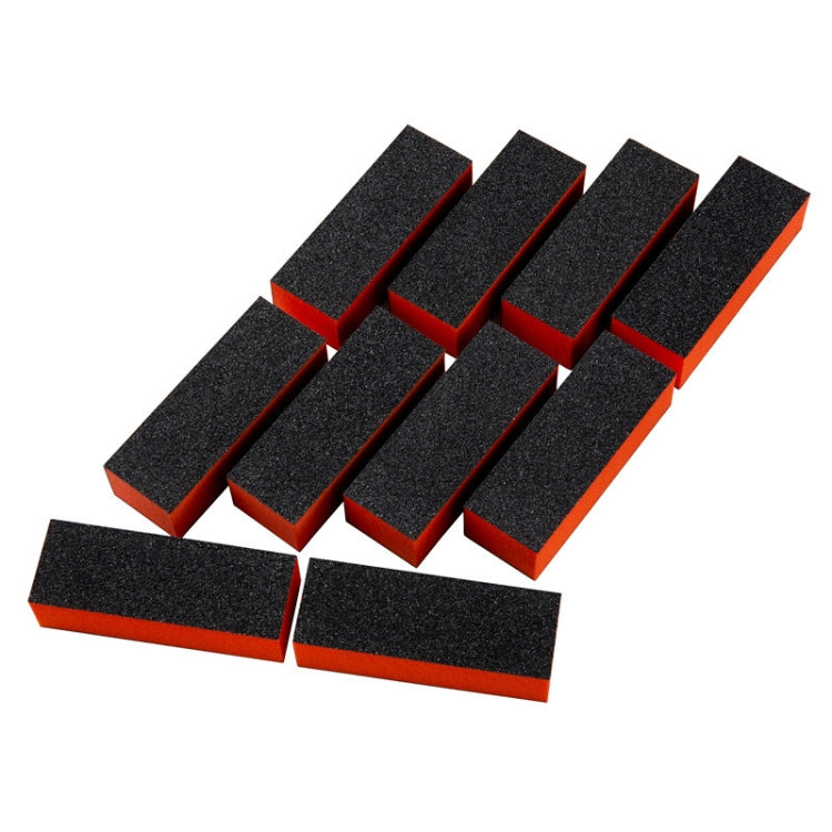 10 PCS Nail Art Black Sanding Polished Block Sponge Coarse Sand Nail File(Orange)
