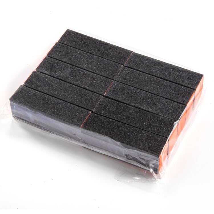 10 PCS Nail Art Black Sanding Polished Block Sponge Coarse Sand Nail File(Orange)
