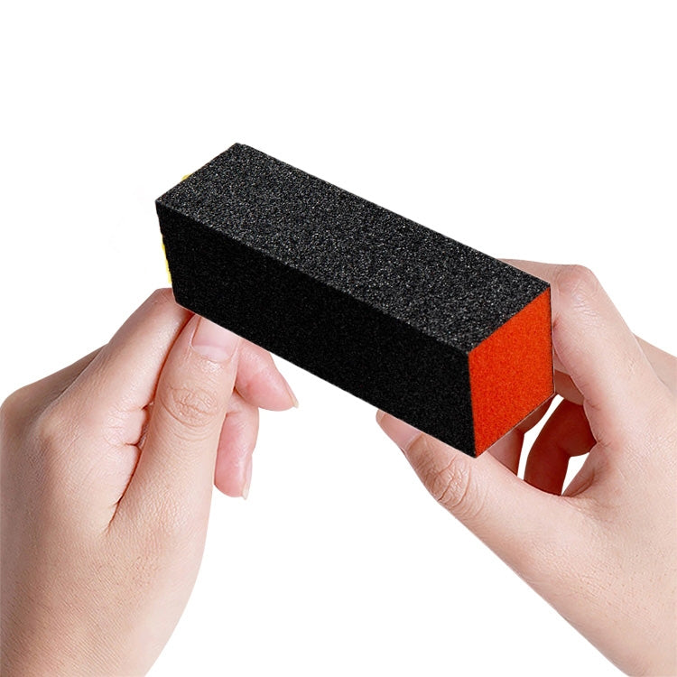 10 PCS Nail Art Black Sanding Polished Block Sponge Coarse Sand Nail File(Orange)