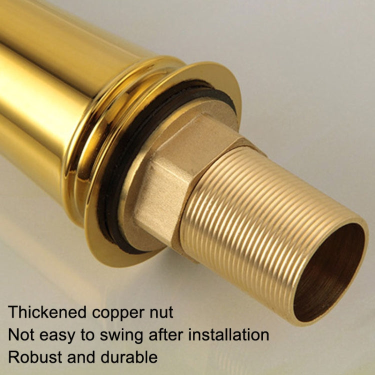 All Bronze Bathroom Basin Hot And Cold Water Faucet, Style: Gold High Model+Water Inlet Pipe