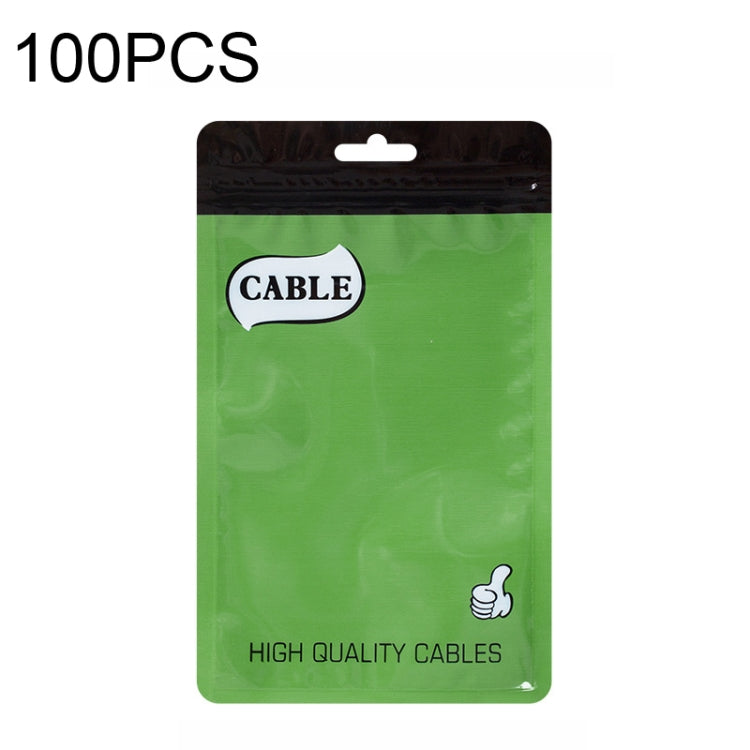 100 PCS Thumb Type Data Cable Packaging Bag Thickened Plastic Ziplock Bag  11 x 18cm