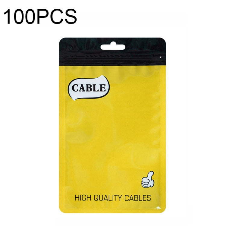 100 PCS Thumb Type Data Cable Packaging Bag Thickened Plastic Ziplock Bag  11 x 18cm