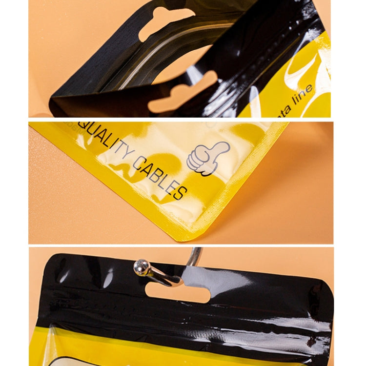 100 PCS Thumb Type Data Cable Packaging Bag Thickened Plastic Ziplock Bag  11 x 18cm