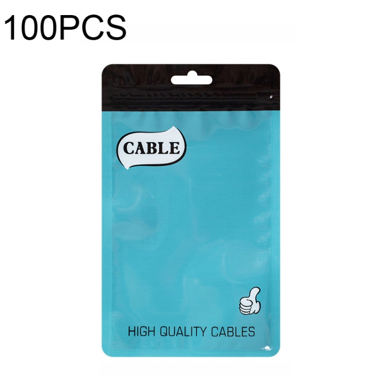 100 PCS Thumb Type Data Cable Packaging Bag Thickened Plastic Ziplock Bag  10.5 x 15cm