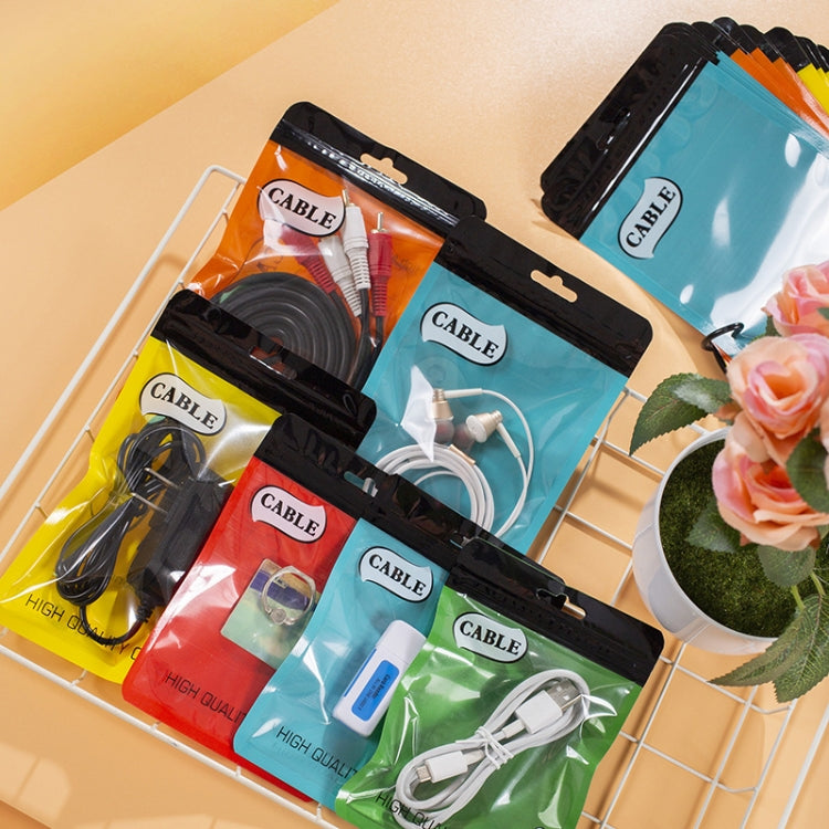 100 PCS Thumb Type Data Cable Packaging Bag Thickened Plastic Ziplock Bag  10.5 x 15cm