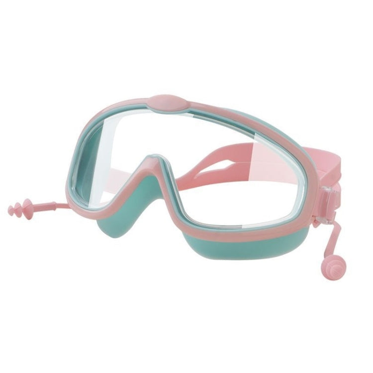 Children Anti-fog Large Frame Swimming Goggles With Conjoined Earplugs