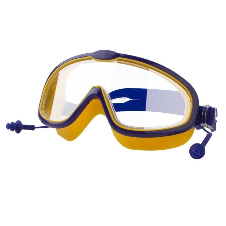 Children Anti-fog Large Frame Swimming Goggles With Conjoined Earplugs