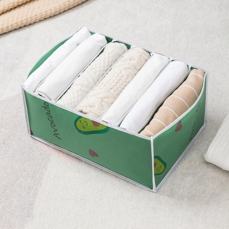 Non-woven Clothing Sorting Storage Box Avocado L 7 Grids