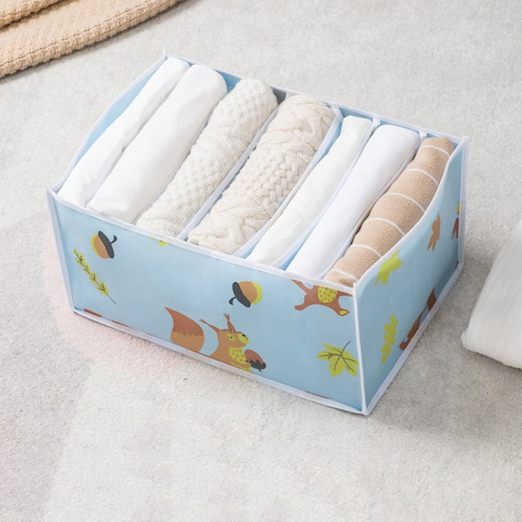 Non-woven Clothing Sorting Storage Box Little Squirrel L 7 Grids