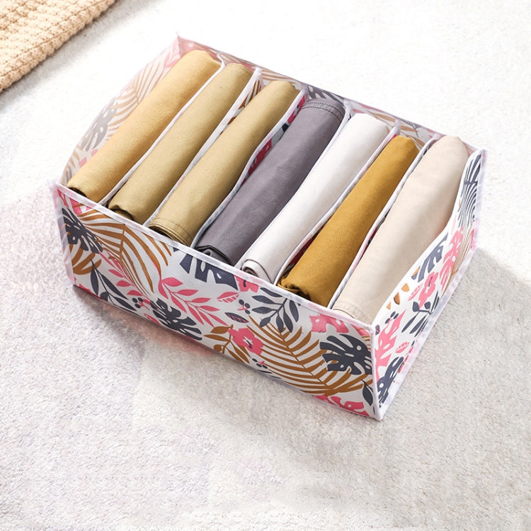 Non-woven Clothing Sorting Storage Box Pink Banana L 7 Grids