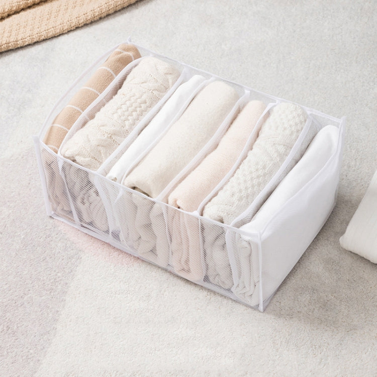 Non-woven Clothing Sorting Storage Box White L 7 Grids