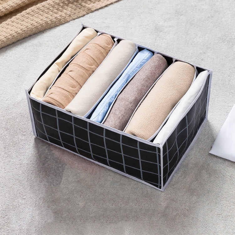 Non-woven Clothing Sorting Storage Box Black Grid L 7 Grids