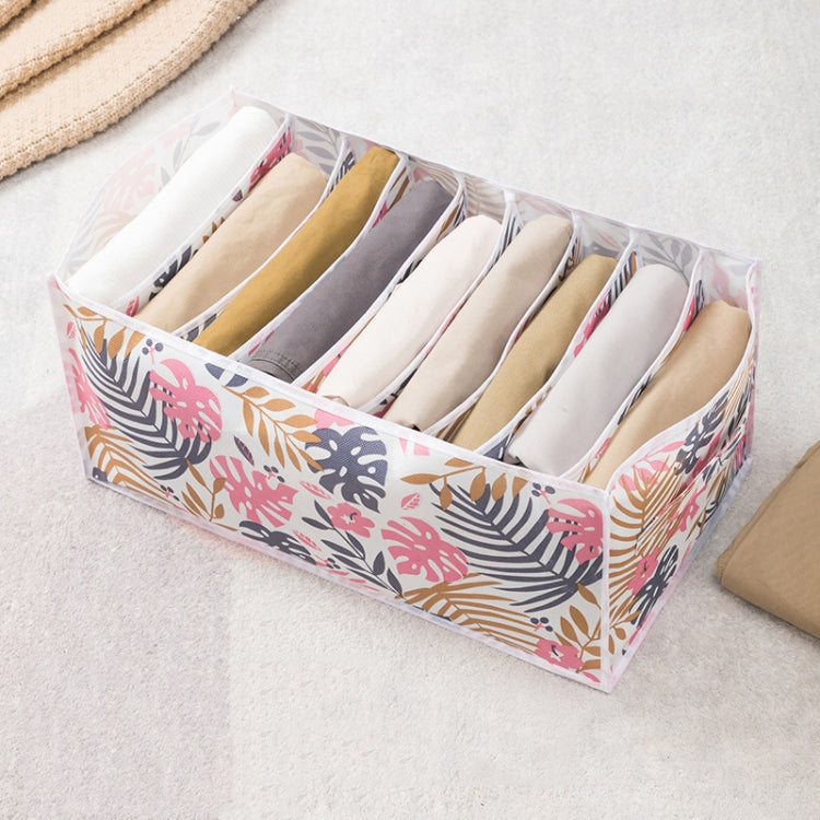 Non-woven Clothing Sorting Storage Box Pink Banana Portable 9 Grids