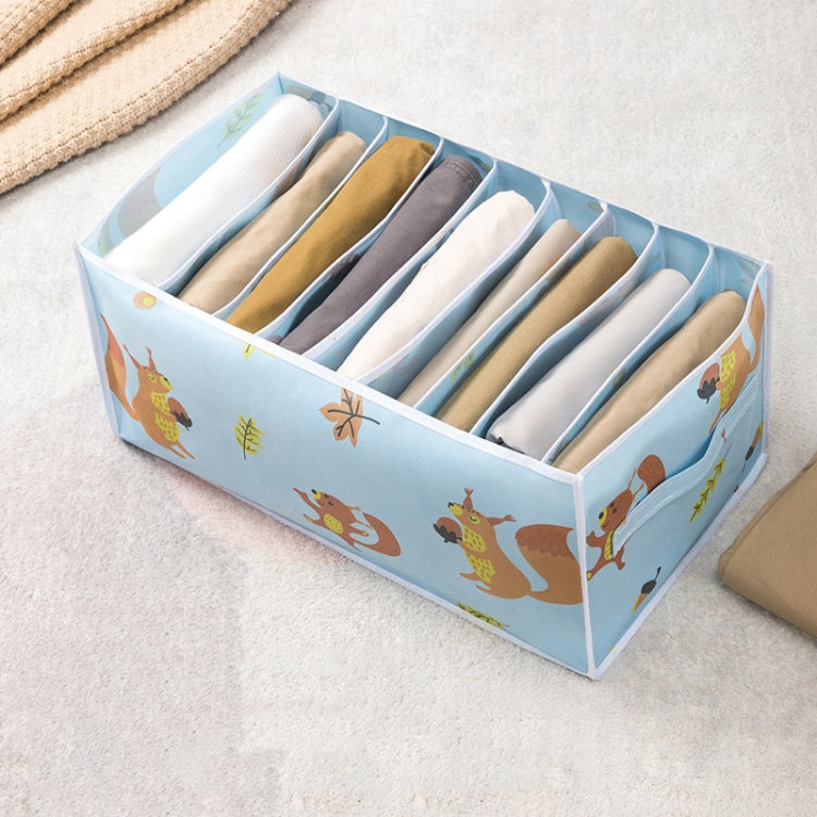 Non-woven Clothing Sorting Storage Box Little Squirrel Portable 9 Grids