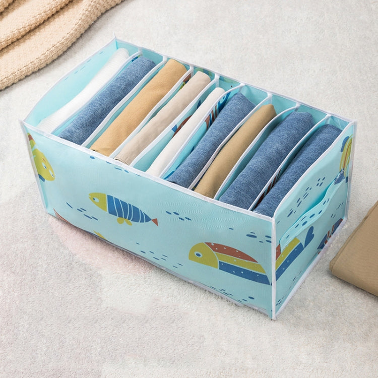 Non-woven Clothing Sorting Storage Box Little Fish Portable 9 Grids